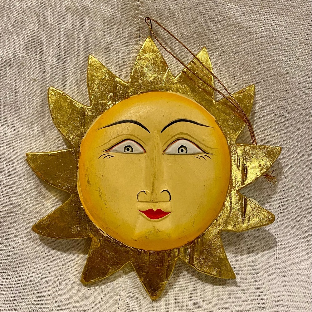 Vintage handpainted, double-sided Sun -European - attention sun &moon collectors
